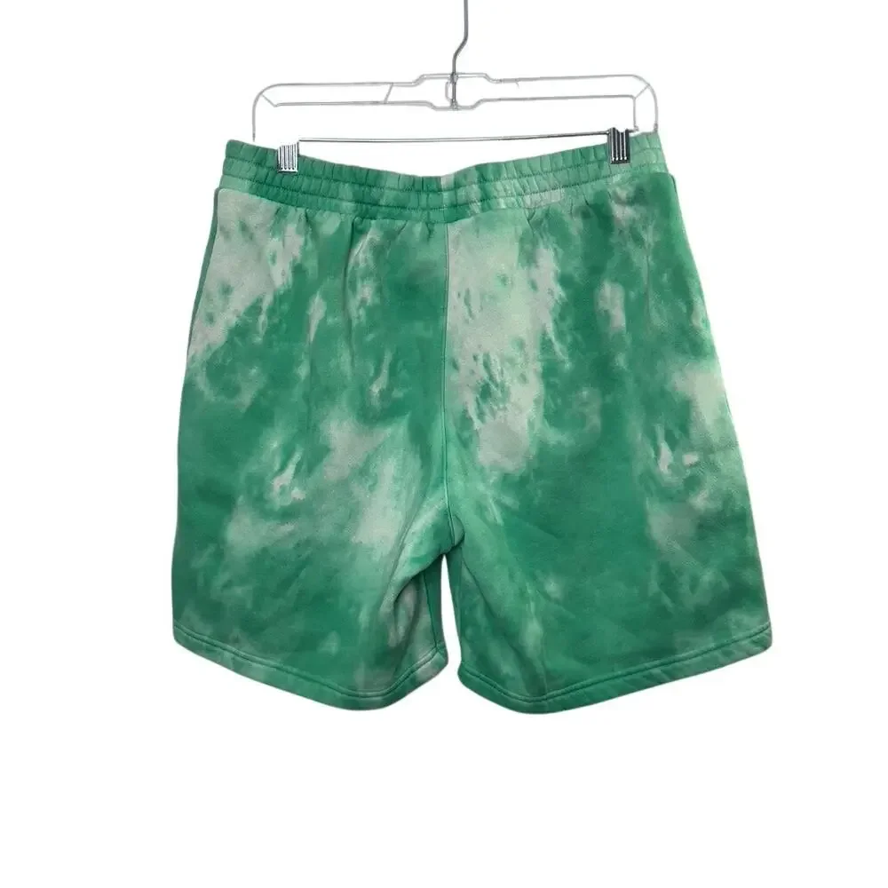 Adidas Adicolor Essentials Trefoil Green & White Tie-Dye Shorts Men's Medium - Picture 3 of 3